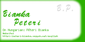 bianka peteri business card